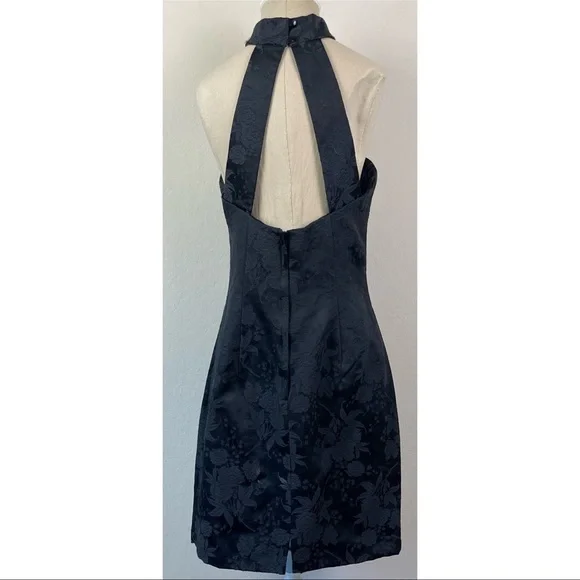 Jessica McClintock Gunne Sax Black Neck Accent Mini Dress - Picture 3 of 4
